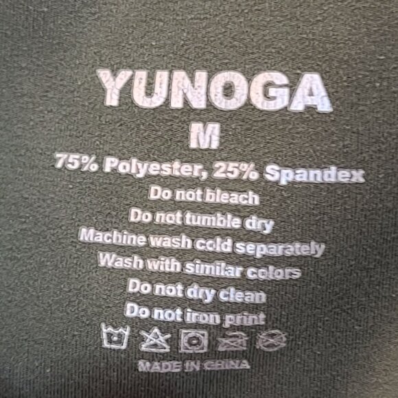 Yunoga Leggings Womens Medium Green Skinny 7/8 Length Gym Workout Yoga Ladies - Picture 4 of 12